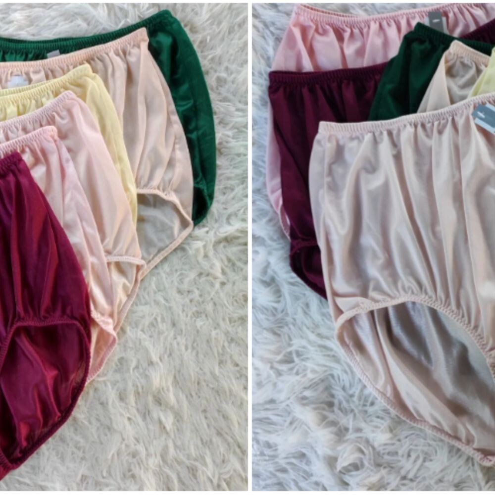 Granny Panties Underwear Nylon Silky Soft Brief Panty Size Plus Waist -48 ” x12