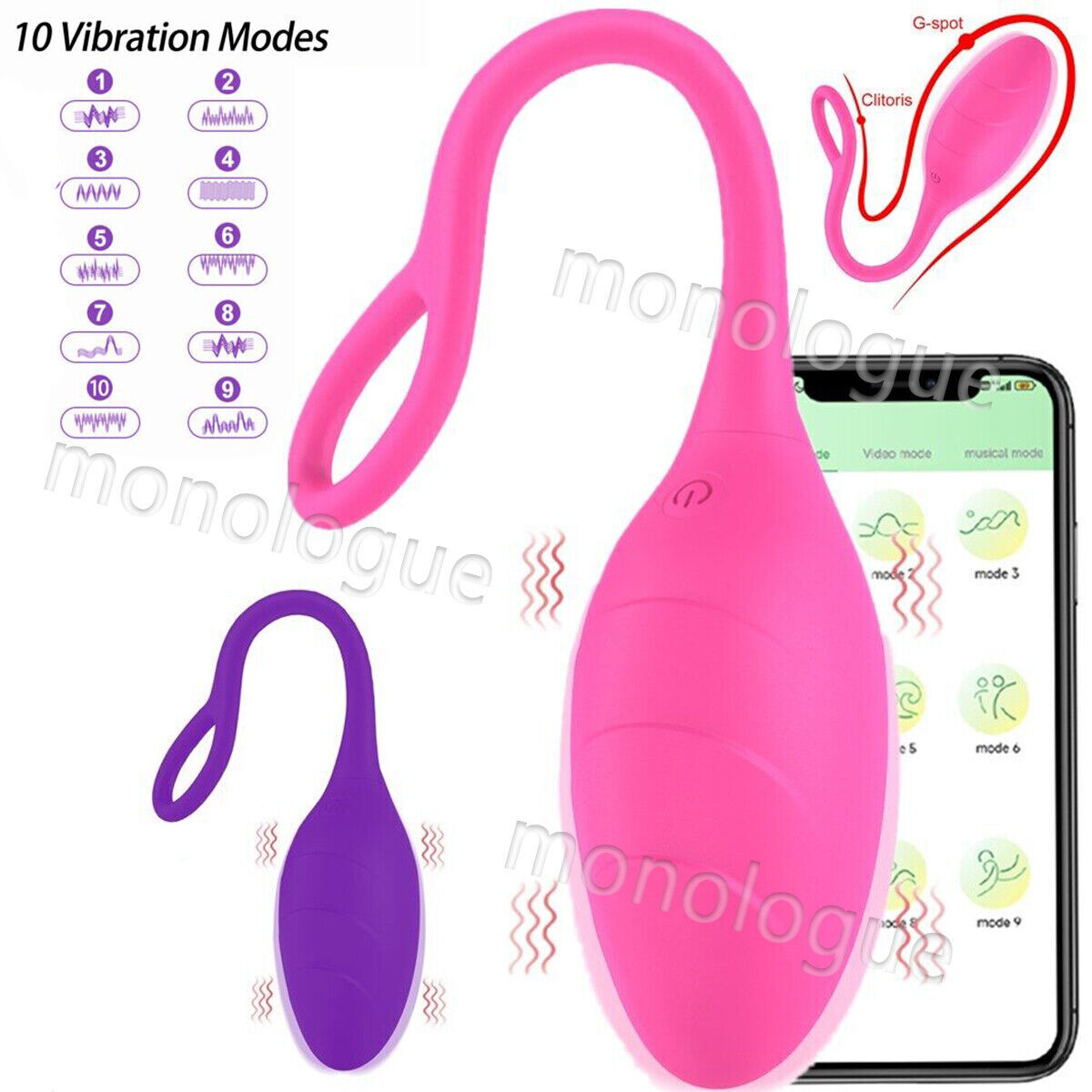 Wearable Vibrating Panties Massager Wireless APP Remote Control Waterproof Toys