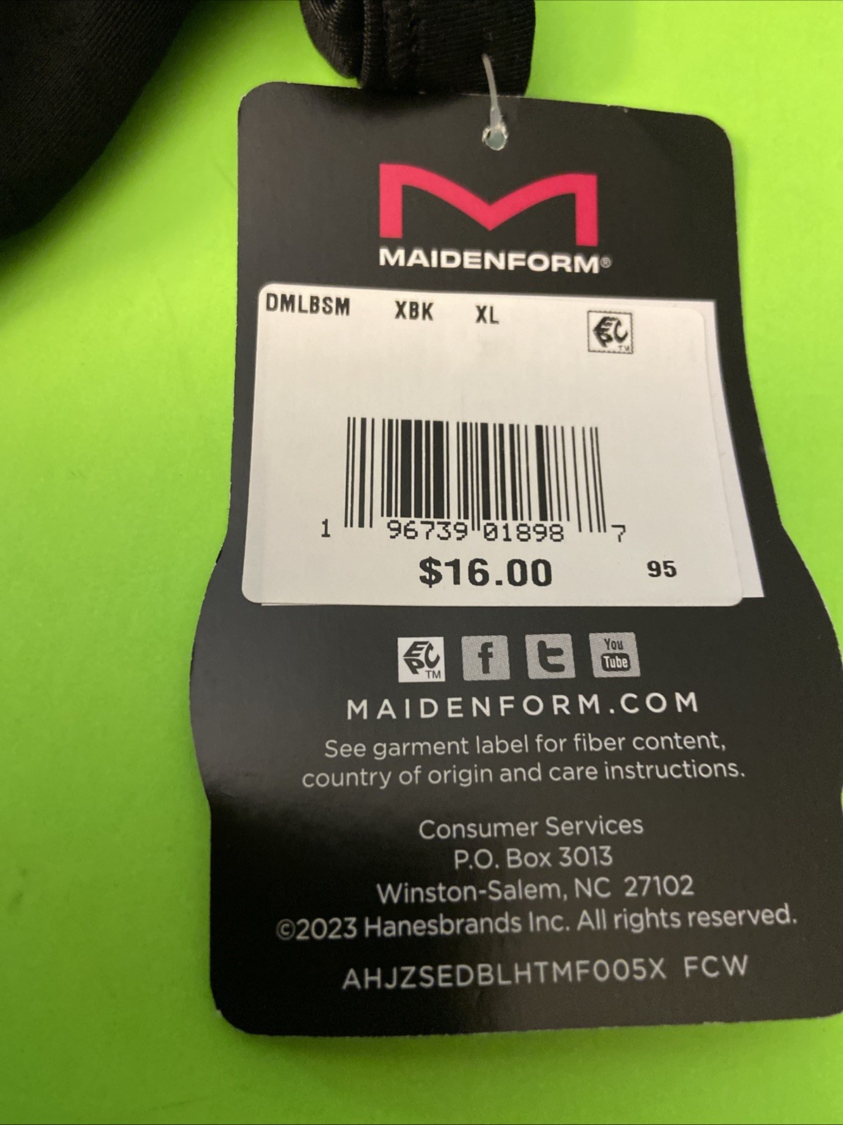 NEW! MAIDENFORM BLACK MODERATE PERIOD HIPSTER / SIZE 8 / X-LARGE/ MSRP $16