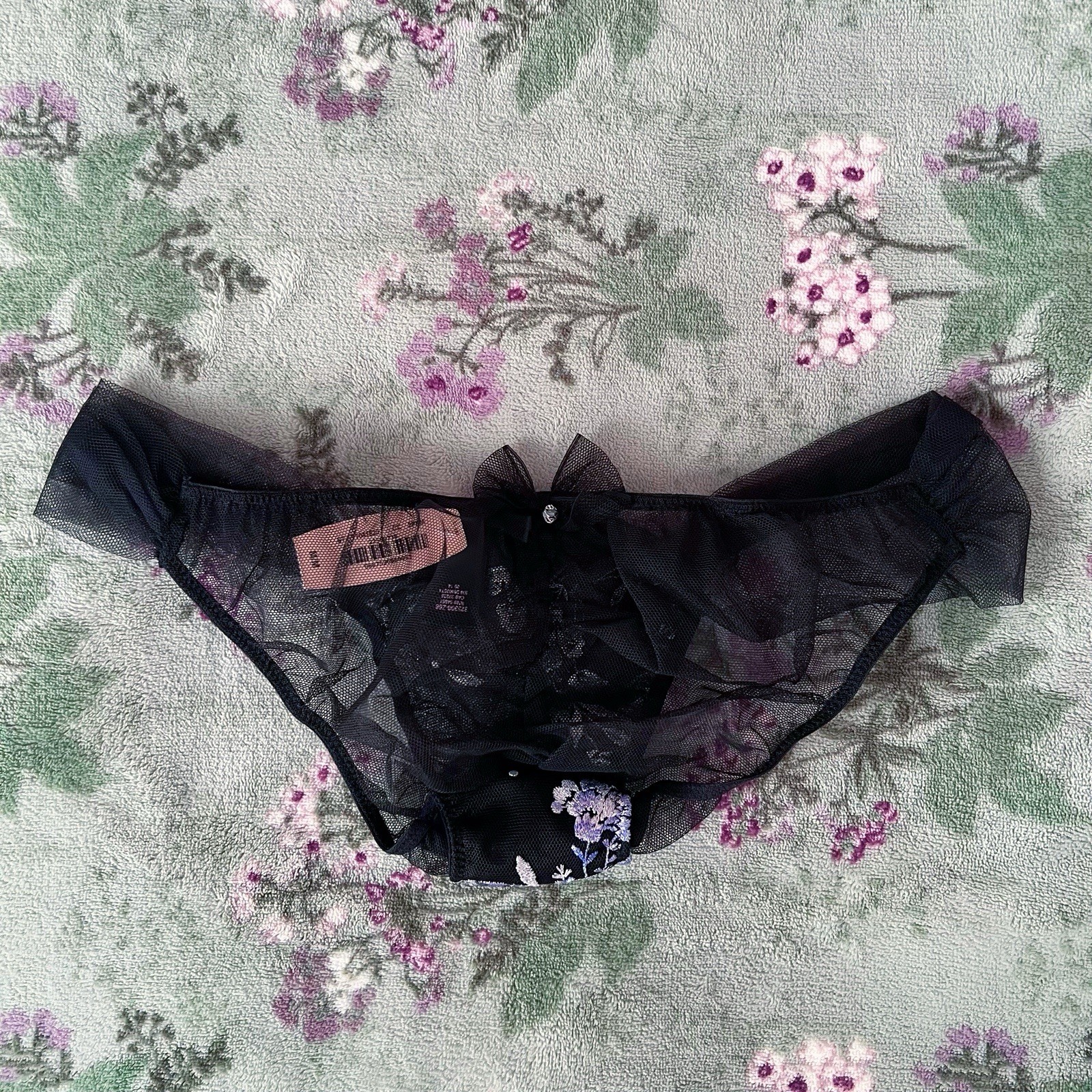 Victoria’s Secret Dream Angels Floral Garden Organza Embroidered Mesh Panty 🖤