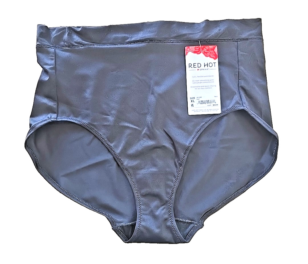 RED HOT by SPANX Smoothing Brief Shapewear Womens M Black Light Control NWT