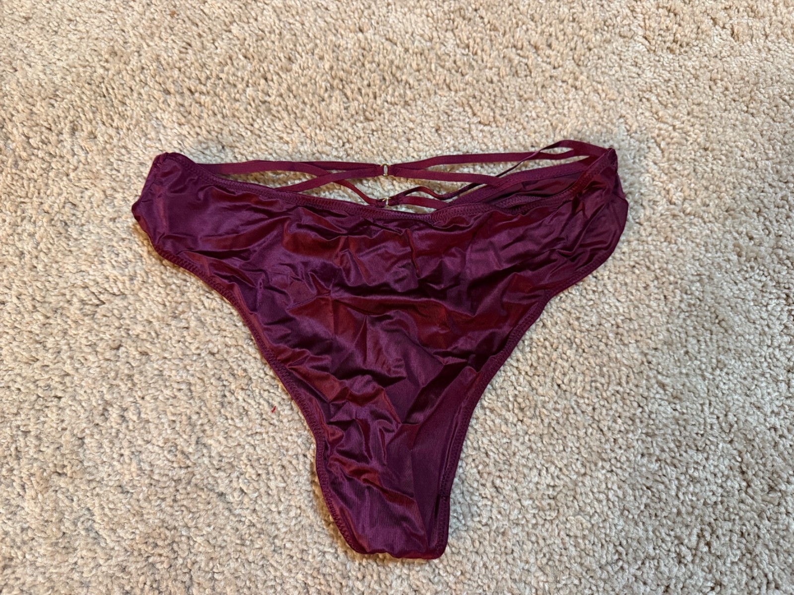 Victoria’s Secret purple maroon very sexy high waist thong tanga panties VS M