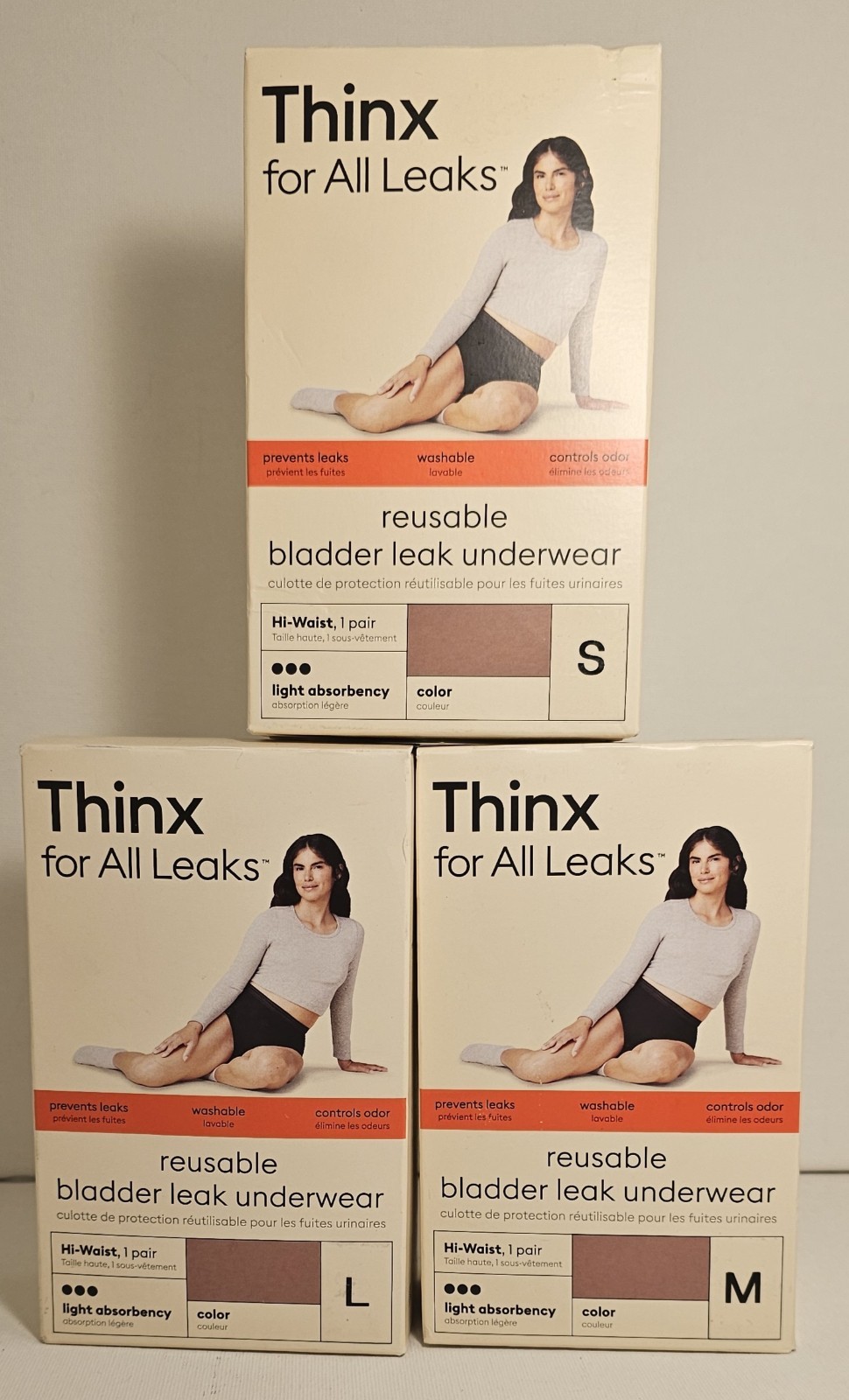 Thinx Leaks Underwear Reusable Bladder Leak, Hi-Waist, Light Absorbency, Rose