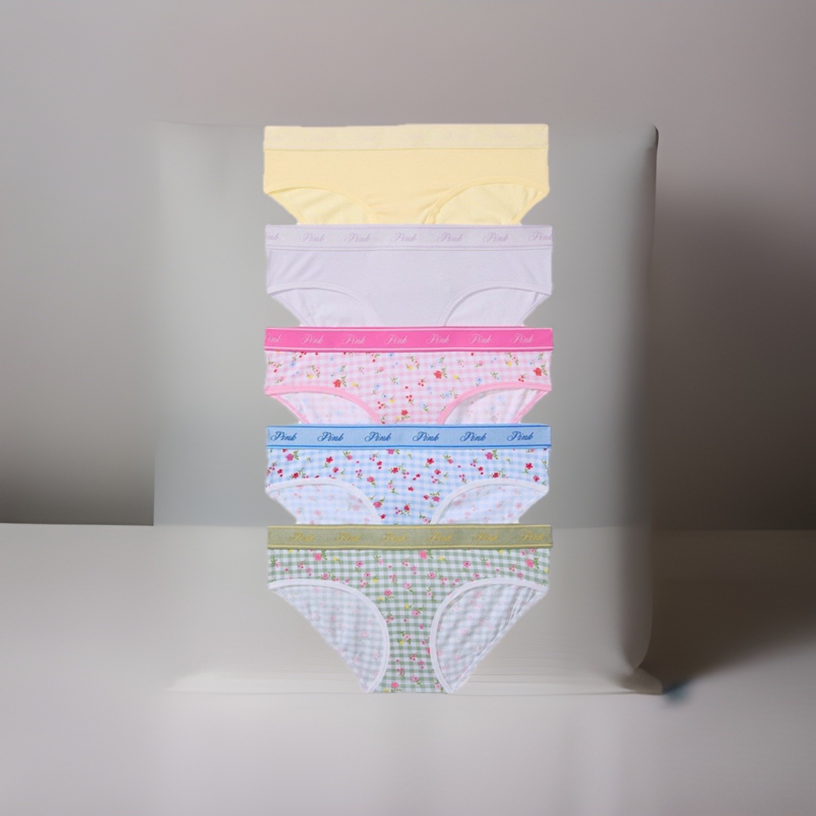 VICTORIA’S SECRET PINK 5-Pack Hiphugger Logo Panties – NEW IN PACKAGING – Medium