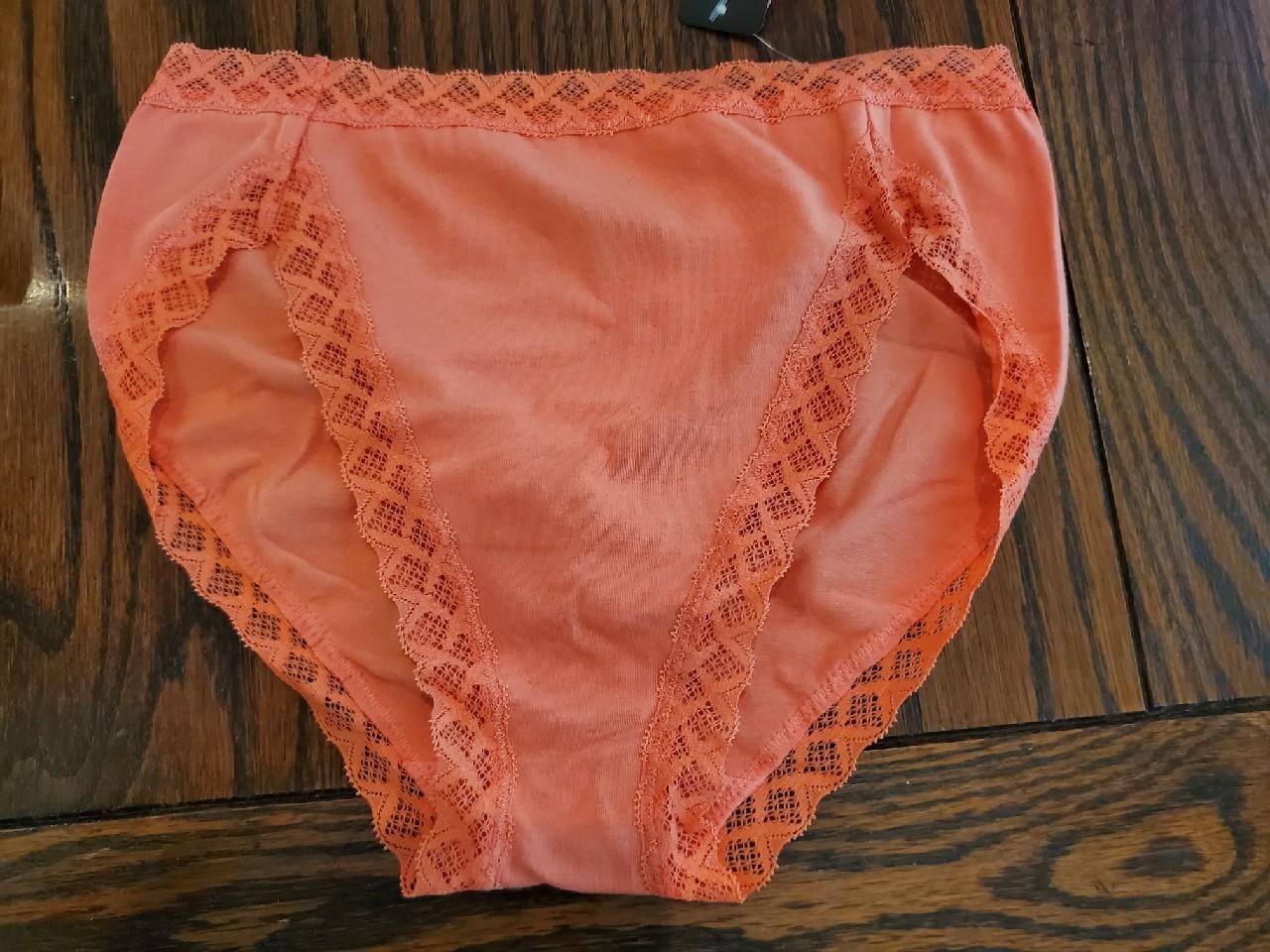 NWT NATORI HI-CUT COTTON LYCRA PANTIES 152058 ORANGE PERSIMMON OR038 XL