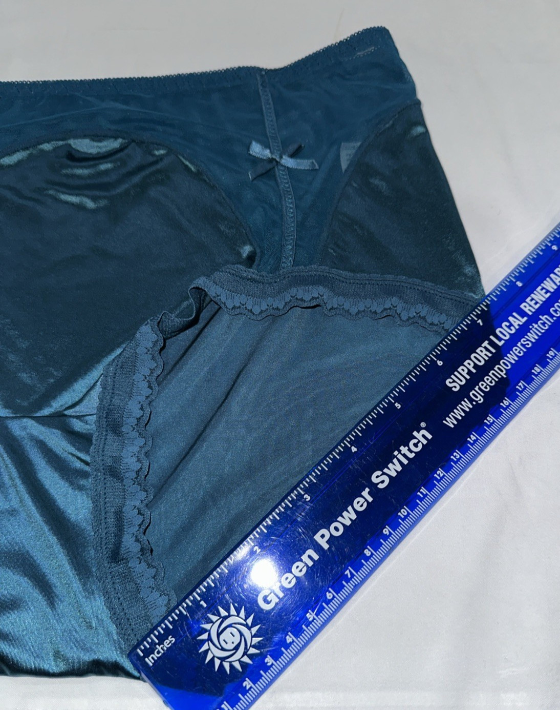 Large Nylon Blended Panties Dark Blue Shinny Shiny Satin Feel Cotton Gusset New