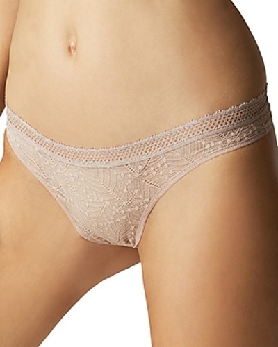 Simone Perele Comete Feather & Fan Lace Thong Women’s 3 Pinky Sand Elastic Waist