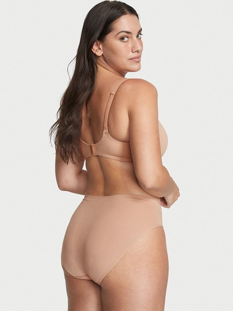 XS Beige SEAMLESS NO SHOW FULL COVER Victorias Secret High-Leg Waist Brief Panty