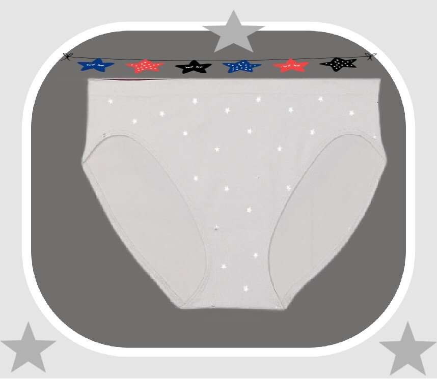 M Grey SHINE Star SEAMLESS NOSHOW Victorias Secret High-Leg Waist Brief Pantie
