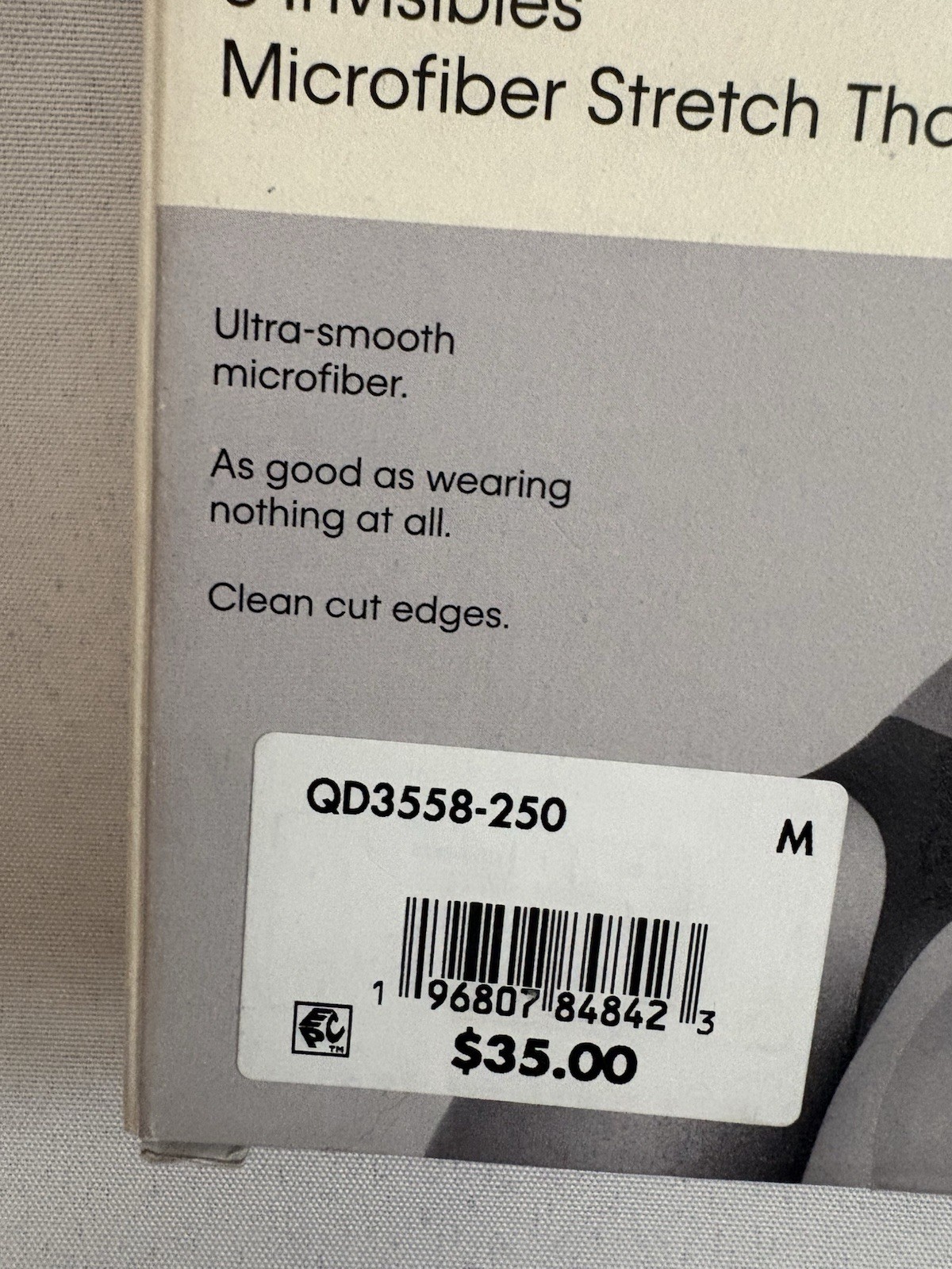 NEW Calvin Klein Invisible Thong Microfiber Stretch 3 Pack Size Medium QD3558