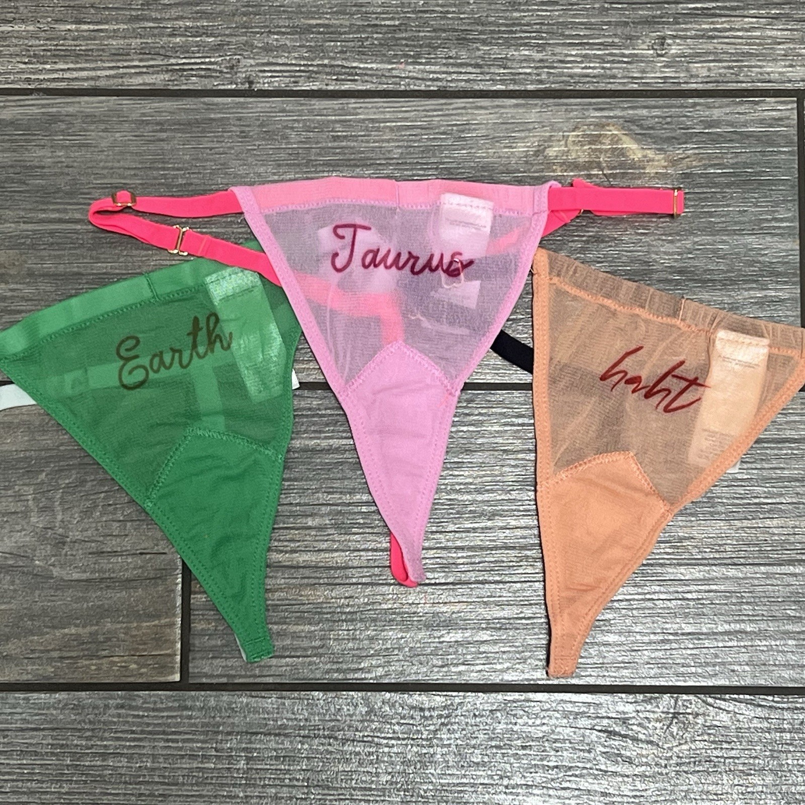 Tarus HAH Free People Zodiac Thongs Panties Set of 3 OS ONE Size XS S M L