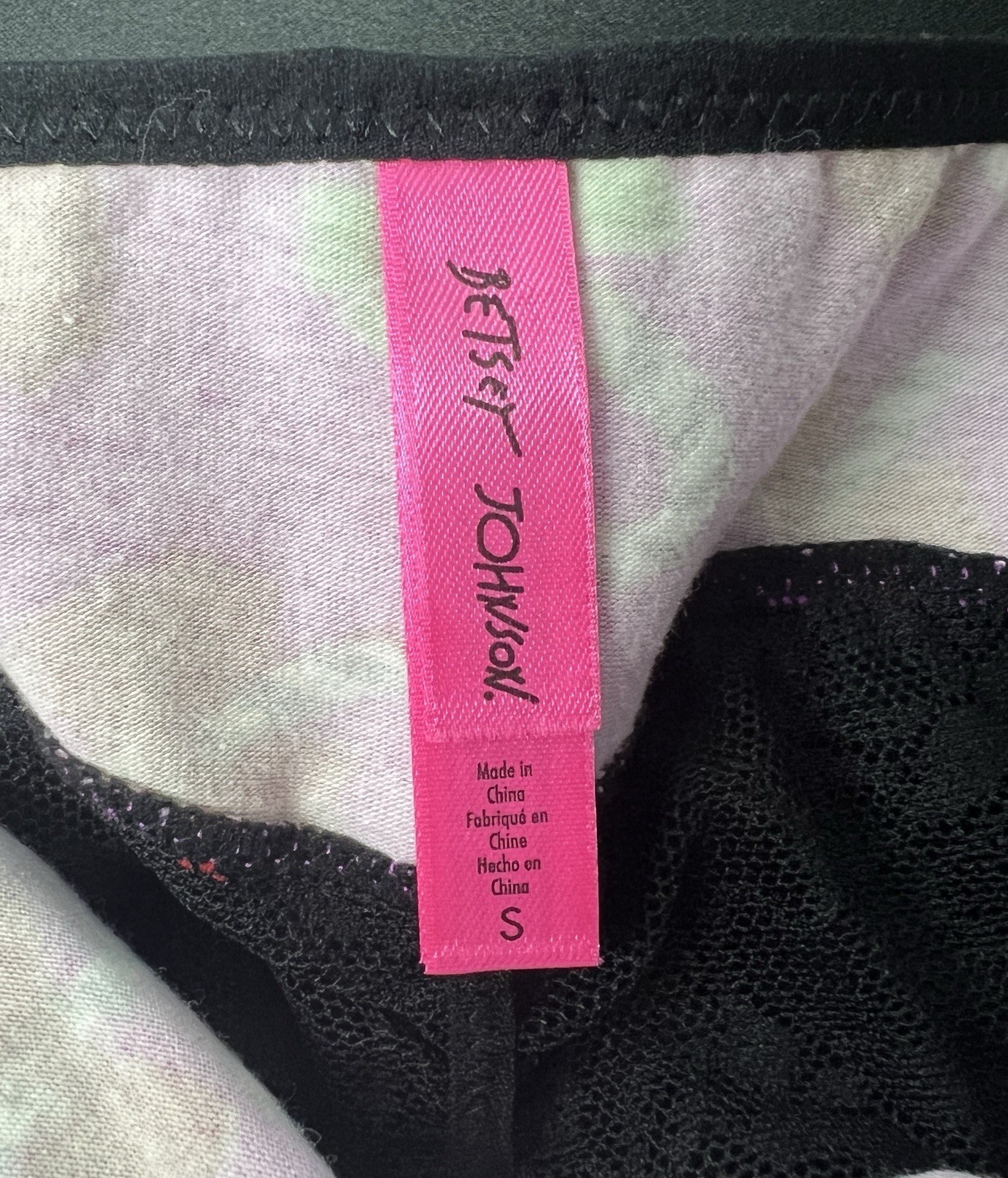 Betsey Johnson Bikini Underwear Purple Holiday Candy Canes Bows Mesh Back Small