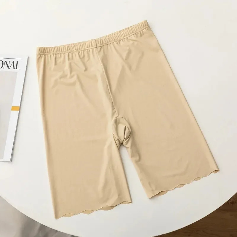 Seamless Ice Silk Safety Shorts High Waist Boxers Panties Anti Rub Thigh Pants