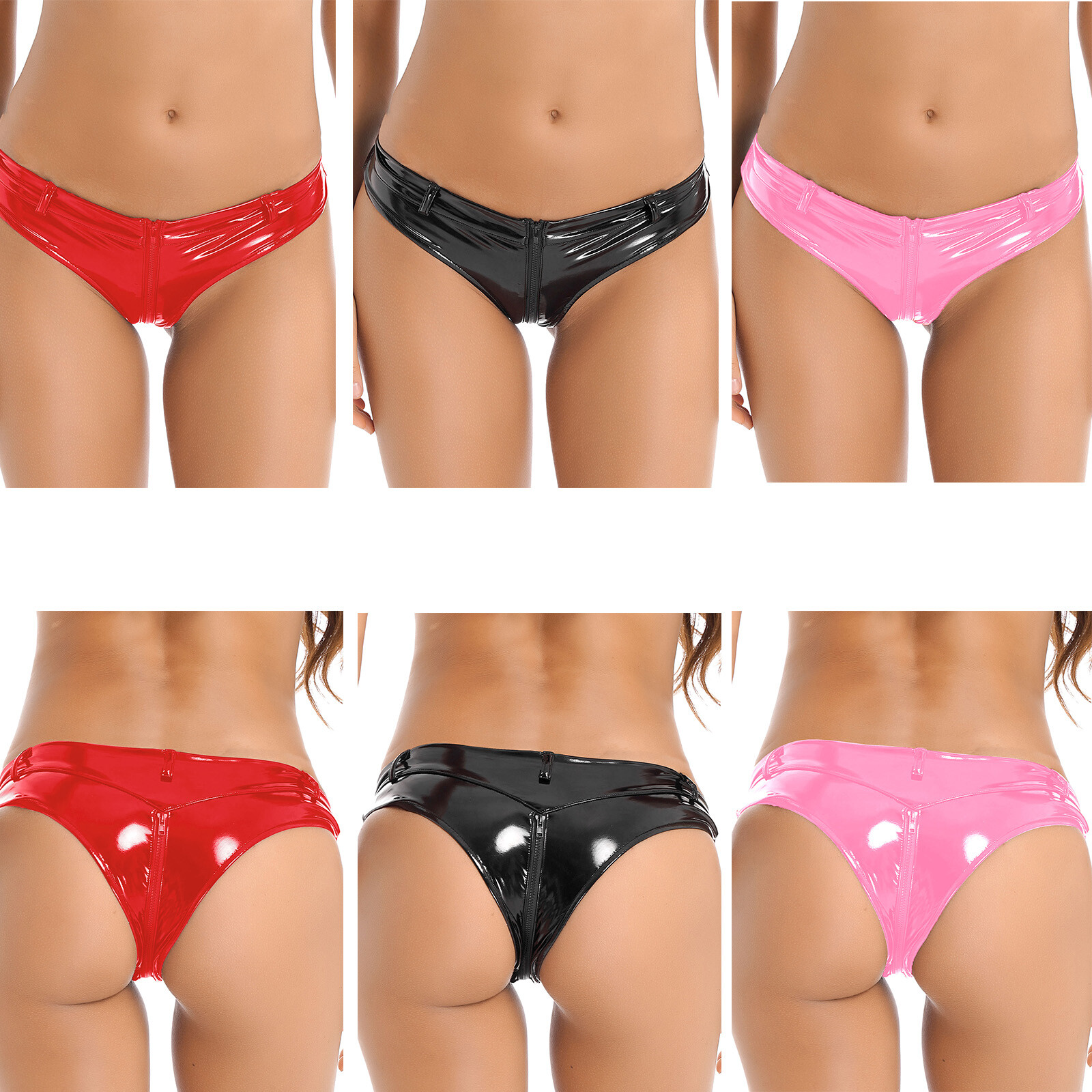 Womens Wet Look PVC Leather Briefs Rave Bottoms Hot Pants Clubwear Dancing