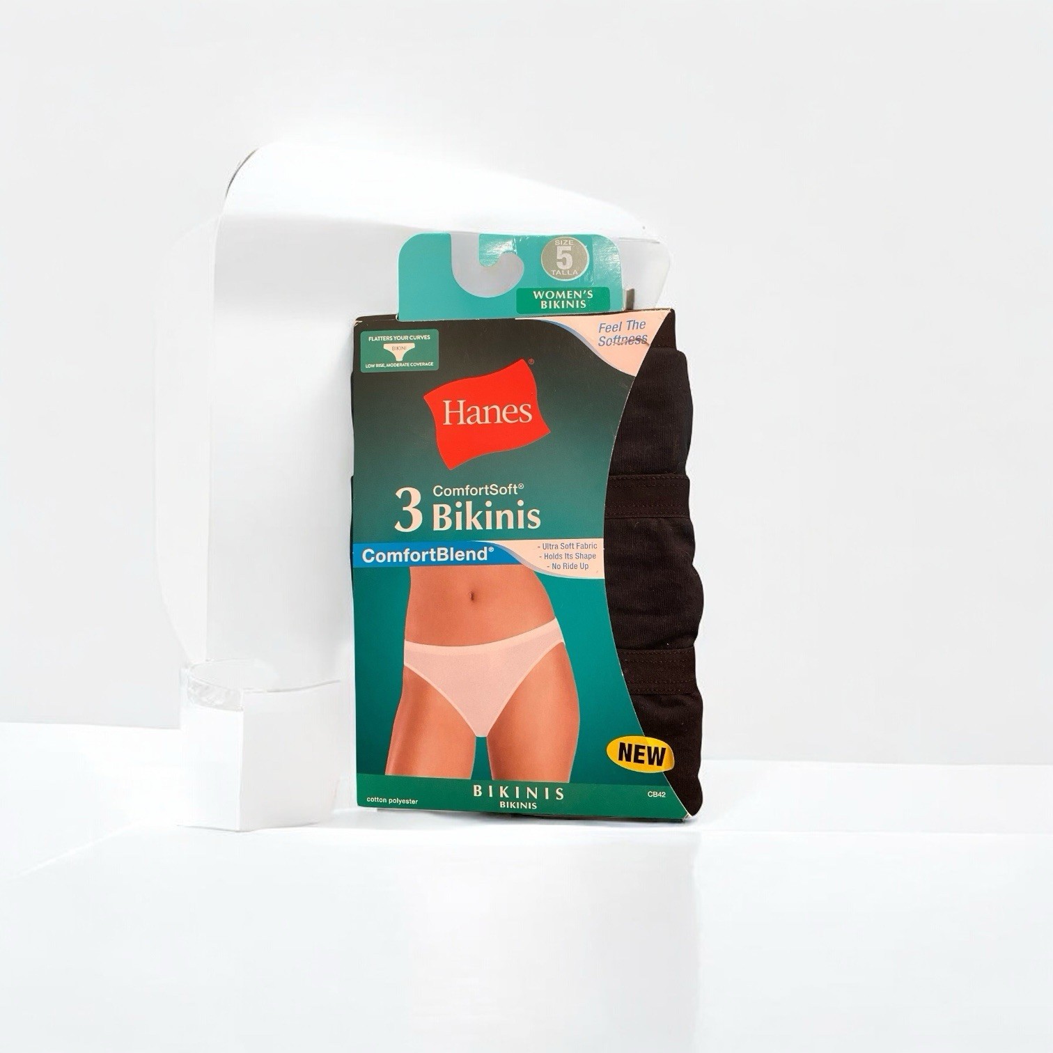 Hanes Women 3 Pack Comfortsoft Bikinis Ultra Soft Fabric- No Ride Up Size 5 NIB