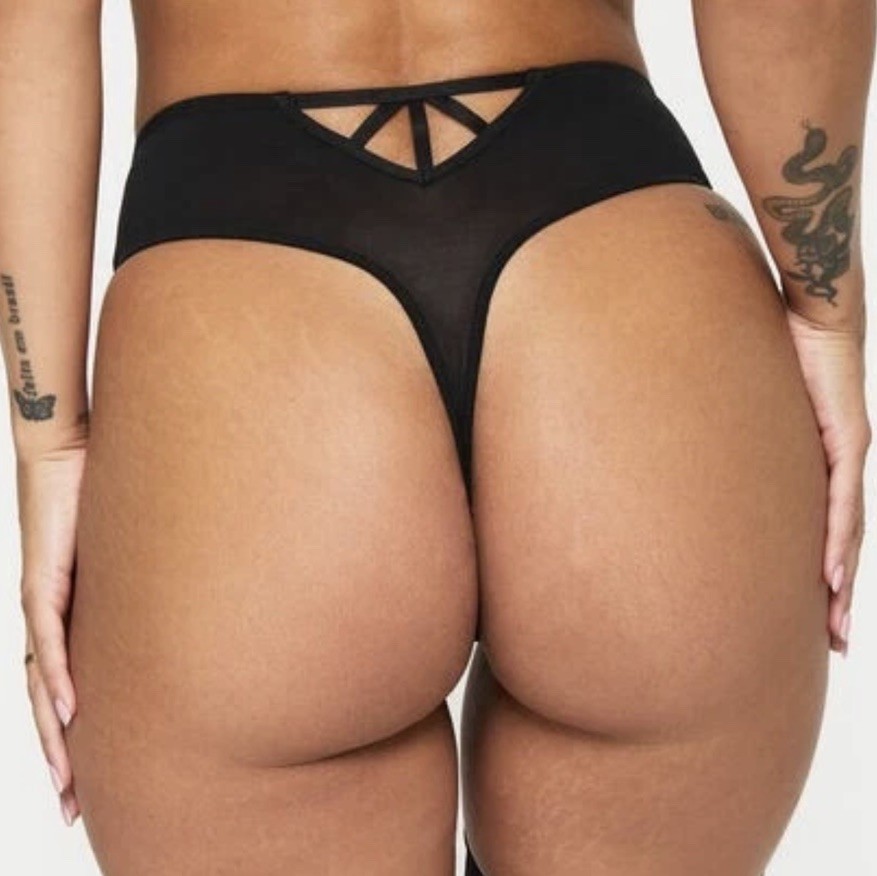 ANN SUMMERS .DARK SIDE – HIGH WAIST Thong SIZE 10 – New Tags – RRP £15 -Part PU