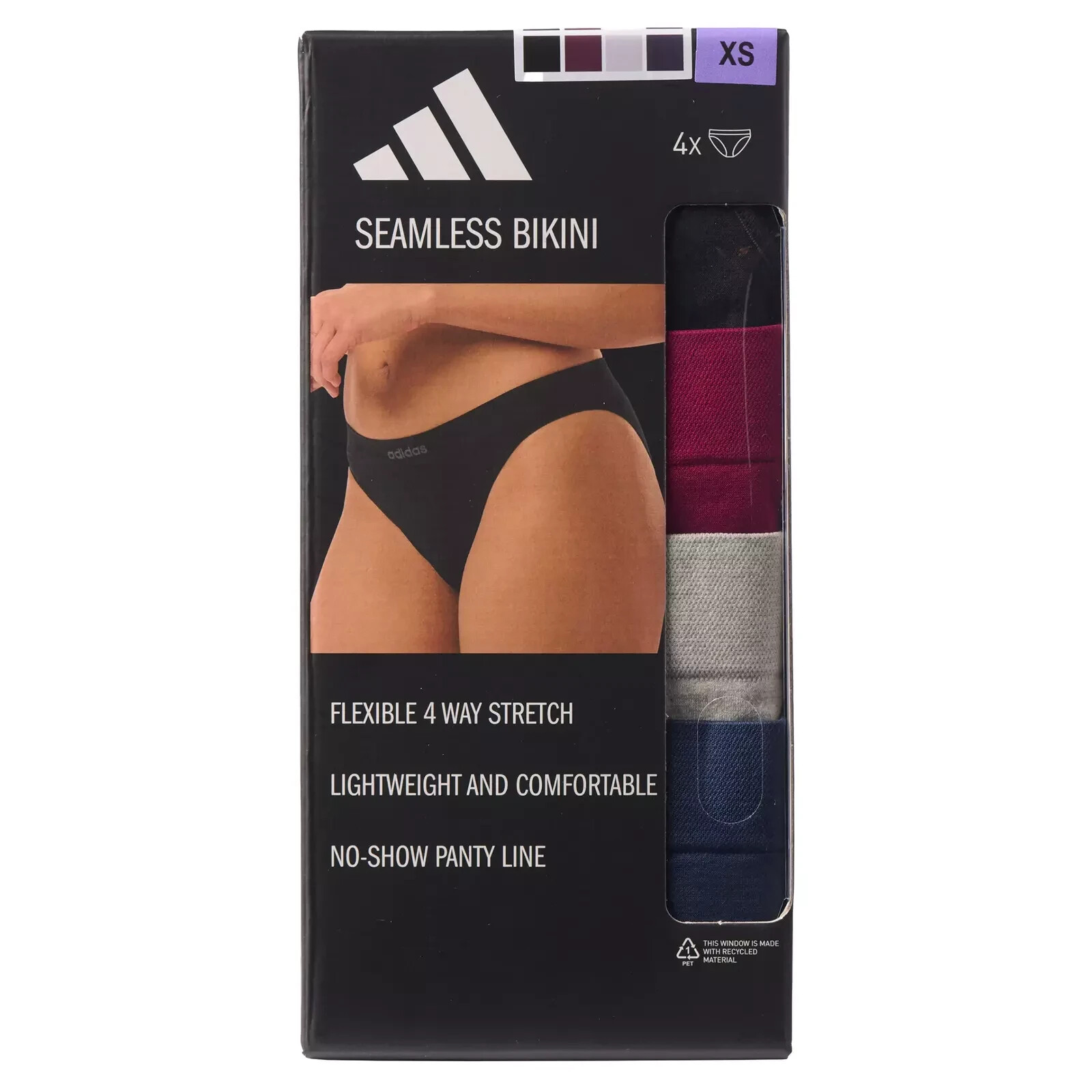 adidas Ladies’ Seamless Bikini, 4-pack
