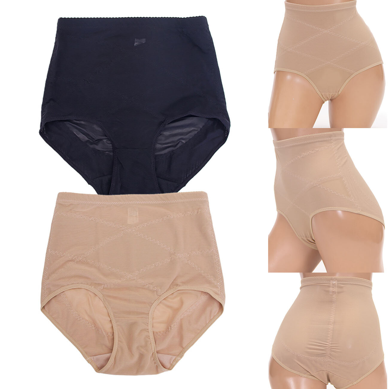 12 pack Jennifer Women’s Diamond Stitch Pattern Tummy Control Girdle Underwear