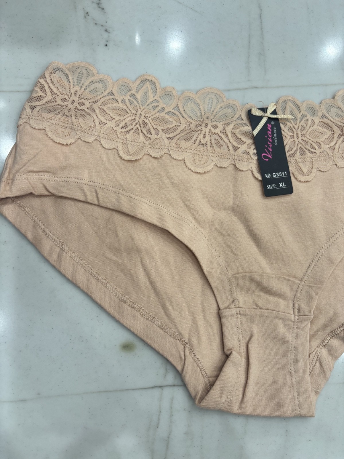 Vision Lace Trimmed Cotton Panty 4 Panties XL, different colors NWT.