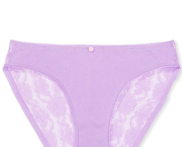 XXL Lilac LT Purple Victorias Secret FULL Back Floral Lace Keyhole Bikini Panty