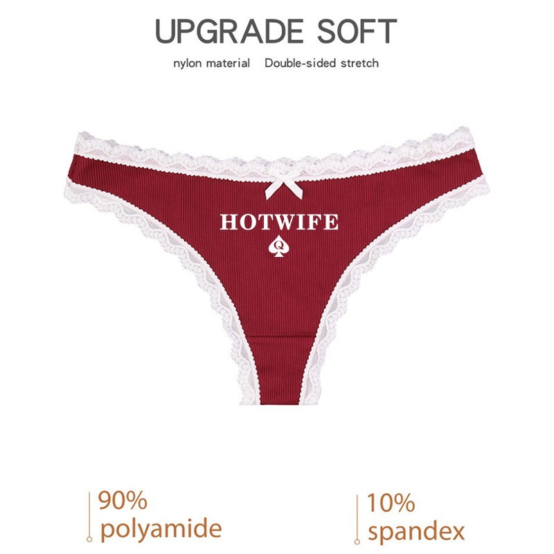 Hotwife Lace Thong Womens Panties Hotwife Cuckold Swinger All Size