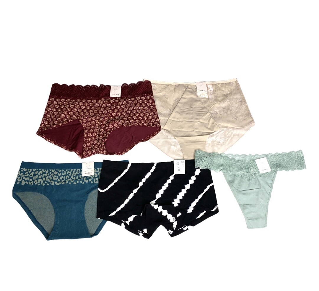 Women’s 5pk Assorted Styles & Colors Underwear – Auden – Size S (4-6) – 390