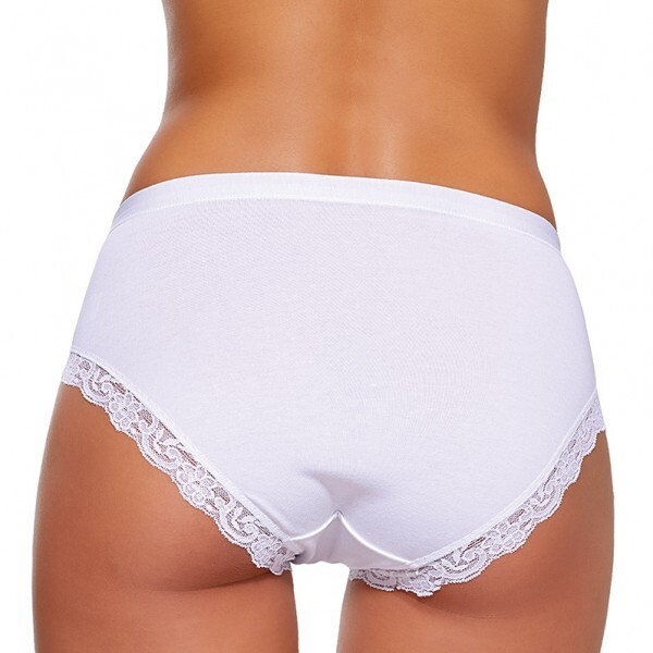 Slip midi da donna in pizzo cotone modal elastico intimo elasticizzato Jadea 532