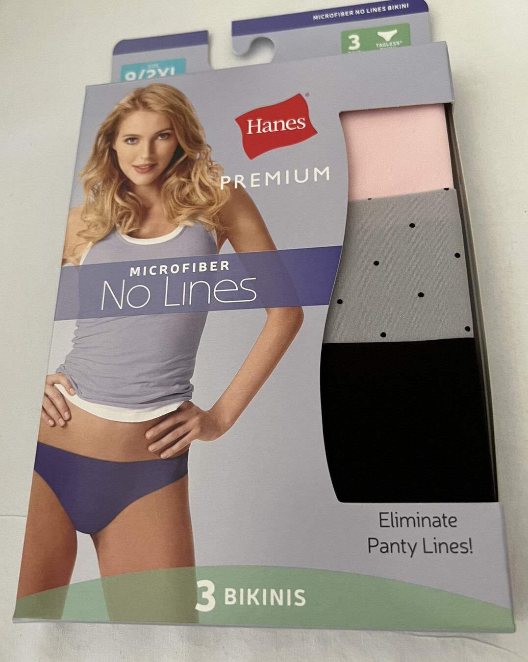 NWT Hanes 3-Pack Women’s Comfort Flex Fit Microfiber Bikini 9/ 2xl LM42AS
