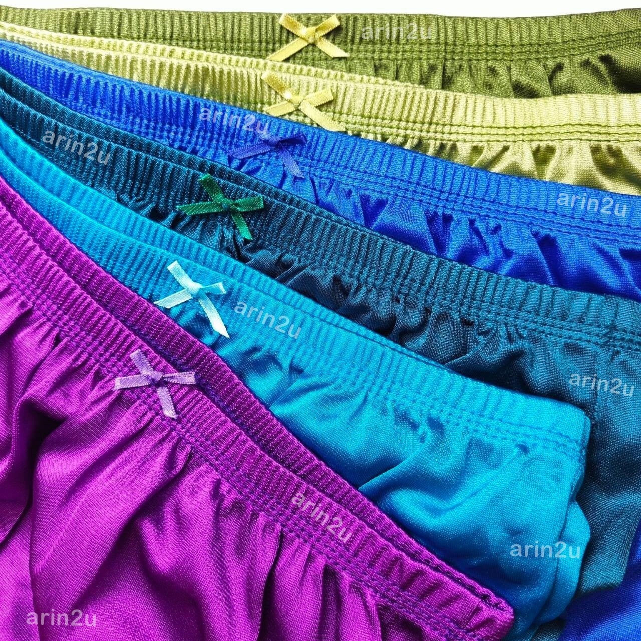 12x Plain Classic Nylon Silky Underwear High Waist Panties Briefs Plus Size 3XL