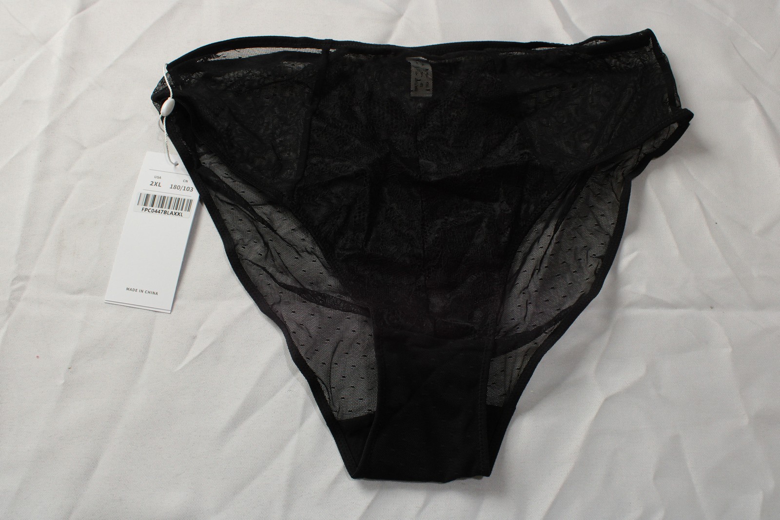 HSIA Women’s Enchante Lace Mid-Rise Bikini Panty ZG3 Black Size 2XL NWT