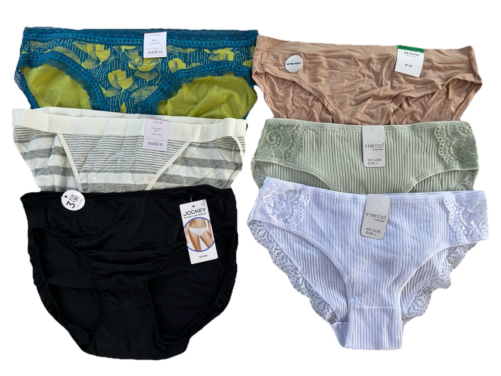 Mixed Bundle Of 7 Women’s Bikini Panties Underwear Size Large