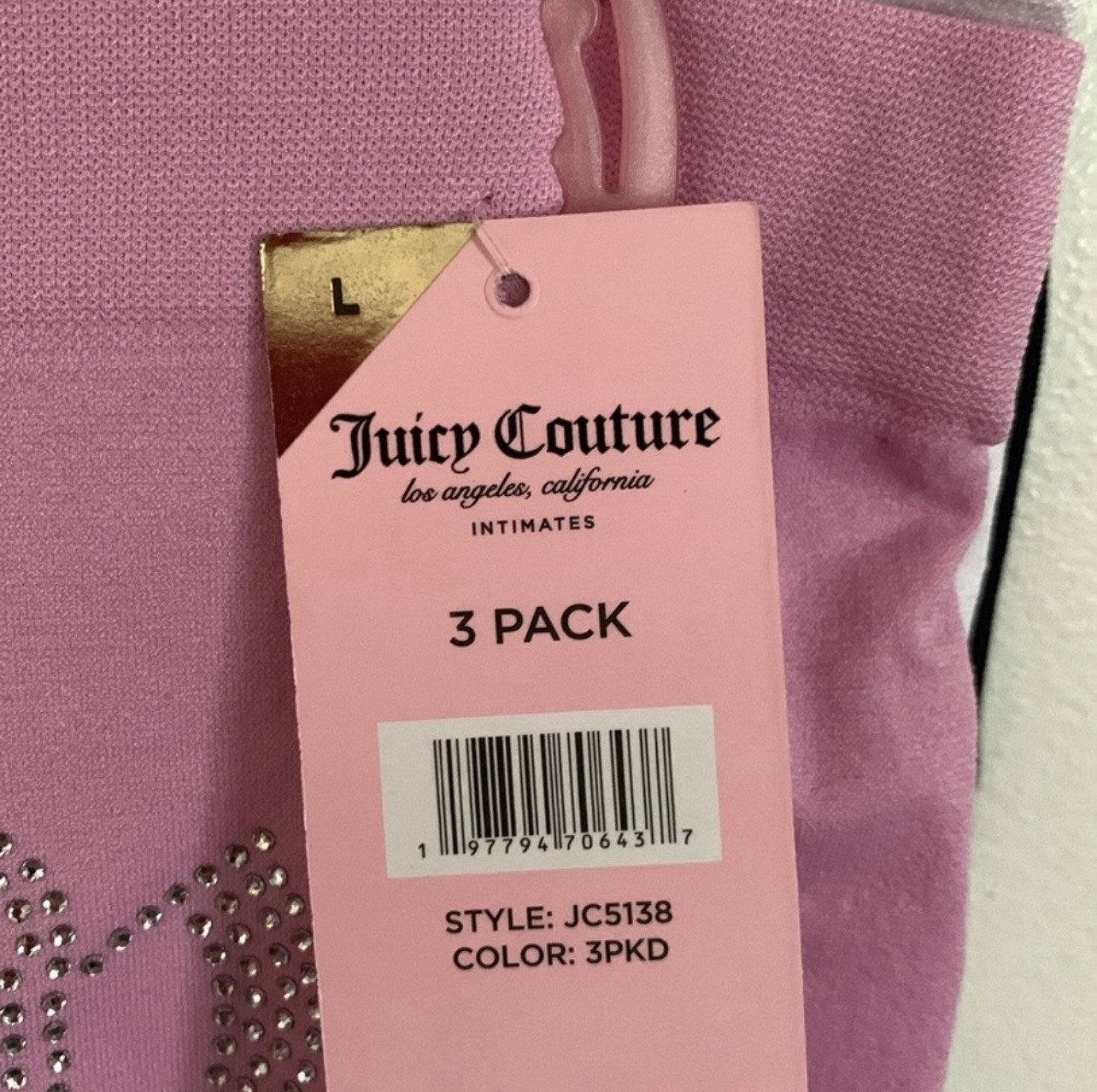 Juicy Couture Intimates Boy Short Bling Rhinestone Retro Y2K Panties 3-Pack Set