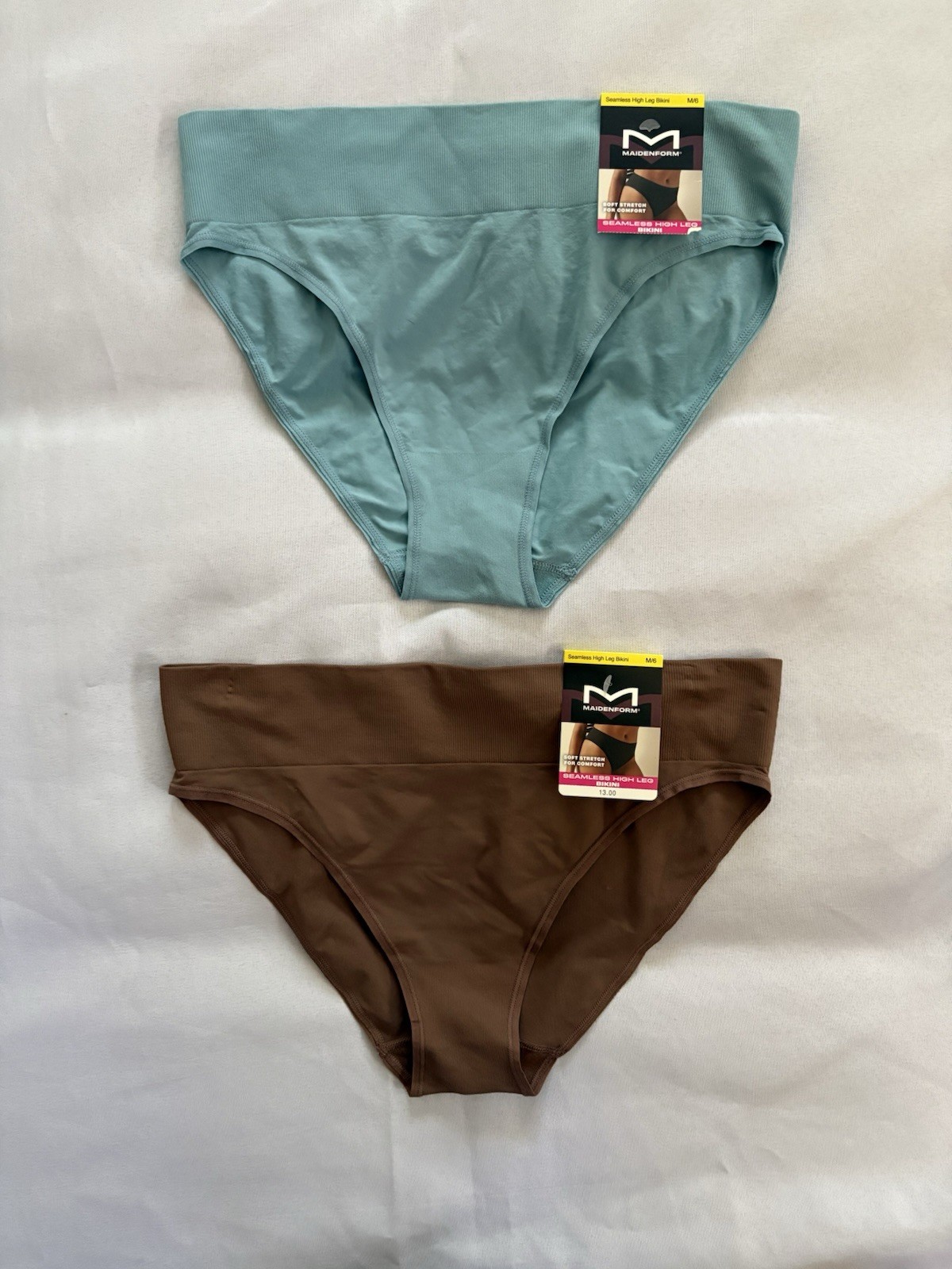 NEW Maidenform Seamless High Leg Bikini Panty Women’s Size Medium 2 Pair DM2317