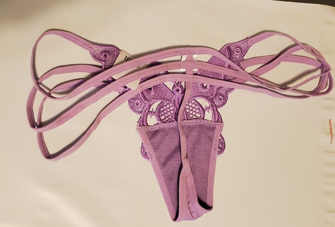 Rue 21 Women’s T-Back Thongs Purple Size SMALL Butterfly Front Triple Strap New