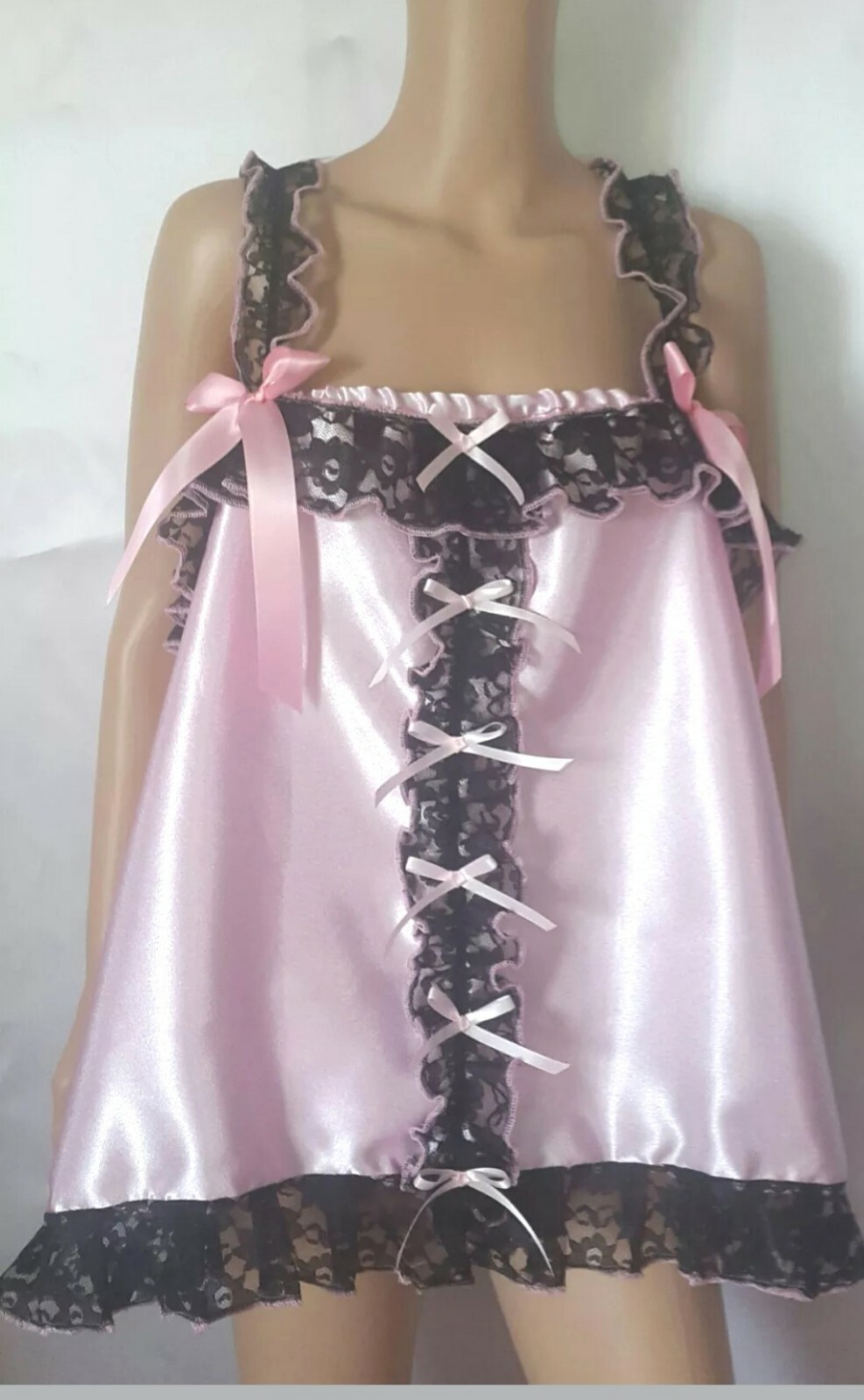 🌸MADE TO ORDER* “Satin Sissy” Camisole top with lace trims any size..any colour