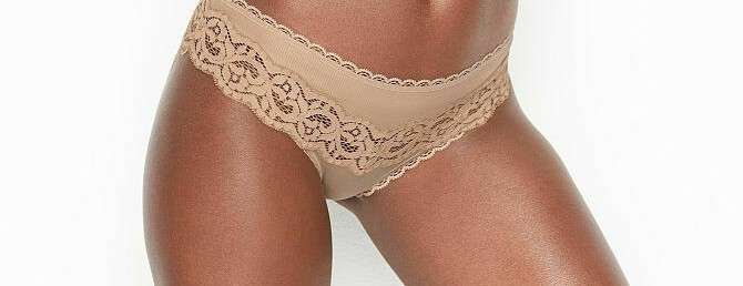 Victoria’s Secret Bikini Panties Body by Victoria Beige Lace Detail Size XL NWT