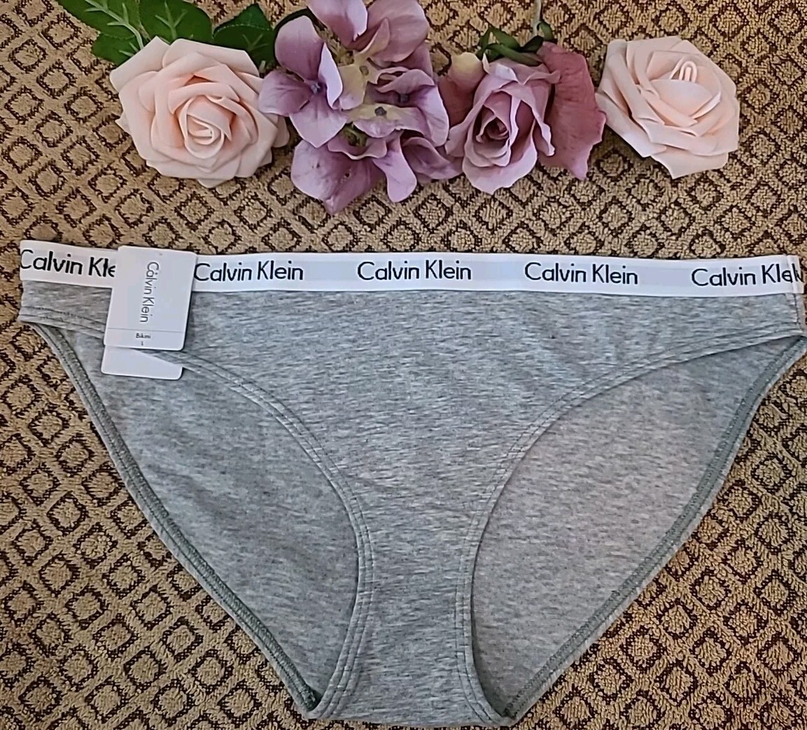 CALVIN KLEIN SIGNATURE SeXy Cotton Stretch Logo Carousel BIKINI Panty Lg $15.00