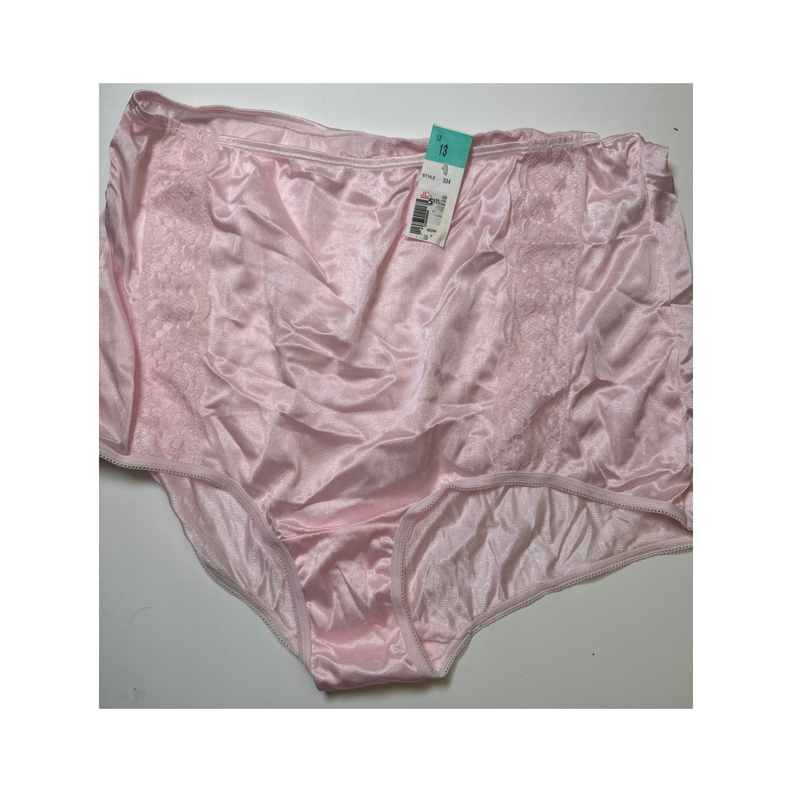 Smart Fit Vintage Pink Nylon Lace Brief Panties Style 334 Size 13 NWT
