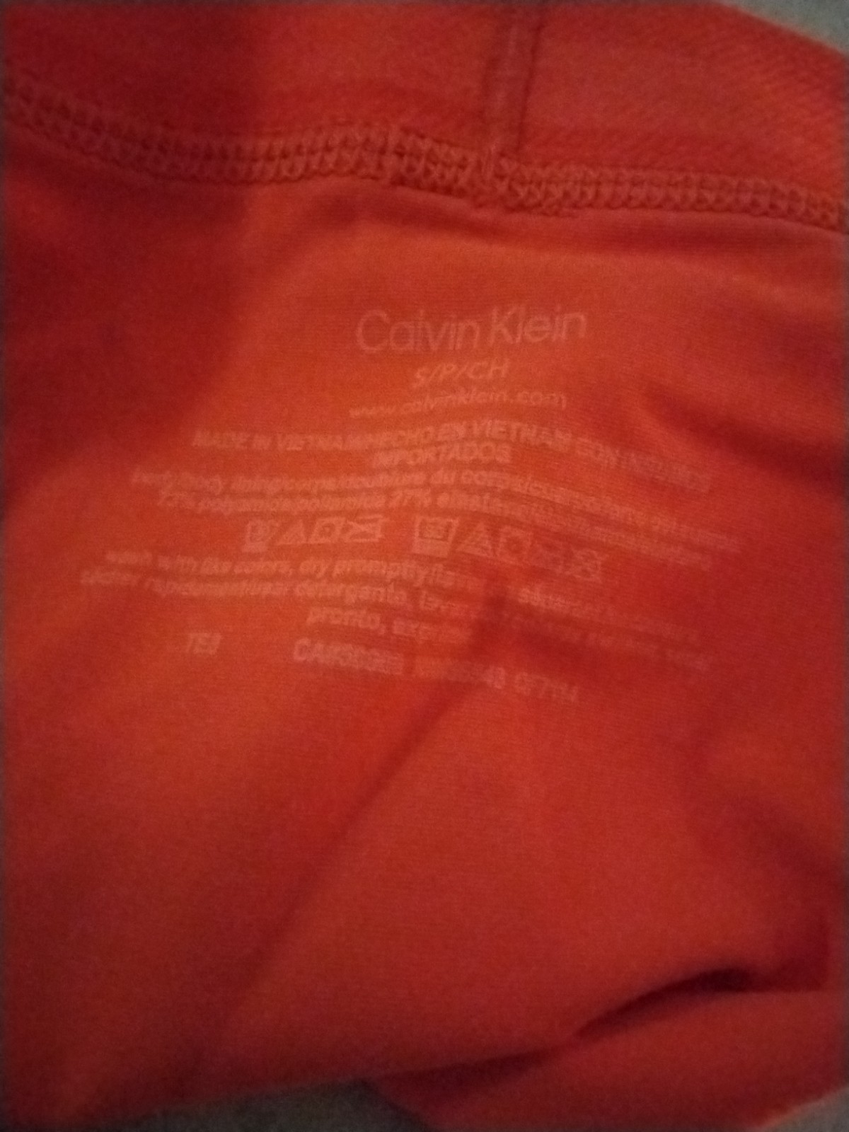 CALVIN KLEIN Modern Performance Fiesta Orange White Brazilian Panty Womens S NWT