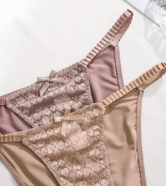 5 Pack Satin & Jacquard Lace Cheeky Panty Hot Sexy Naughty Slippery Size M 🔥