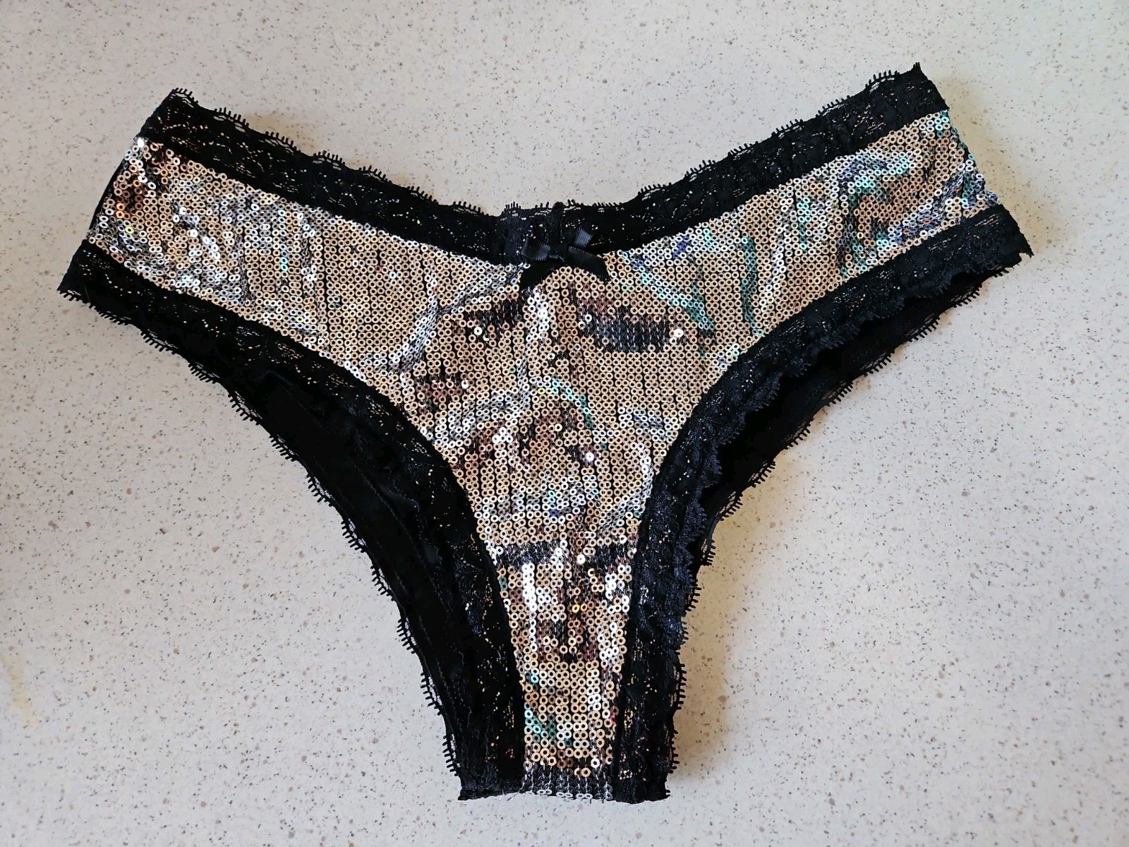 True Vintage Victoria’s Secret Sequin Shimmer Cheeky Panties Large