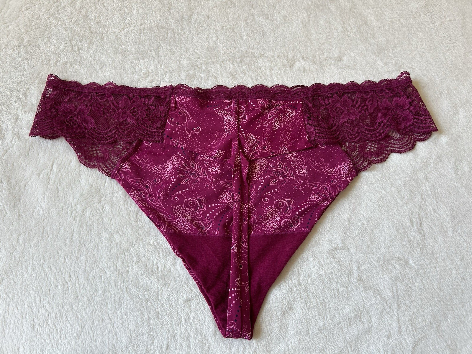 Joyspun Womens Assorted Microfiber & Lace Thong Panties 3-Pack Size XXL (20) NWT