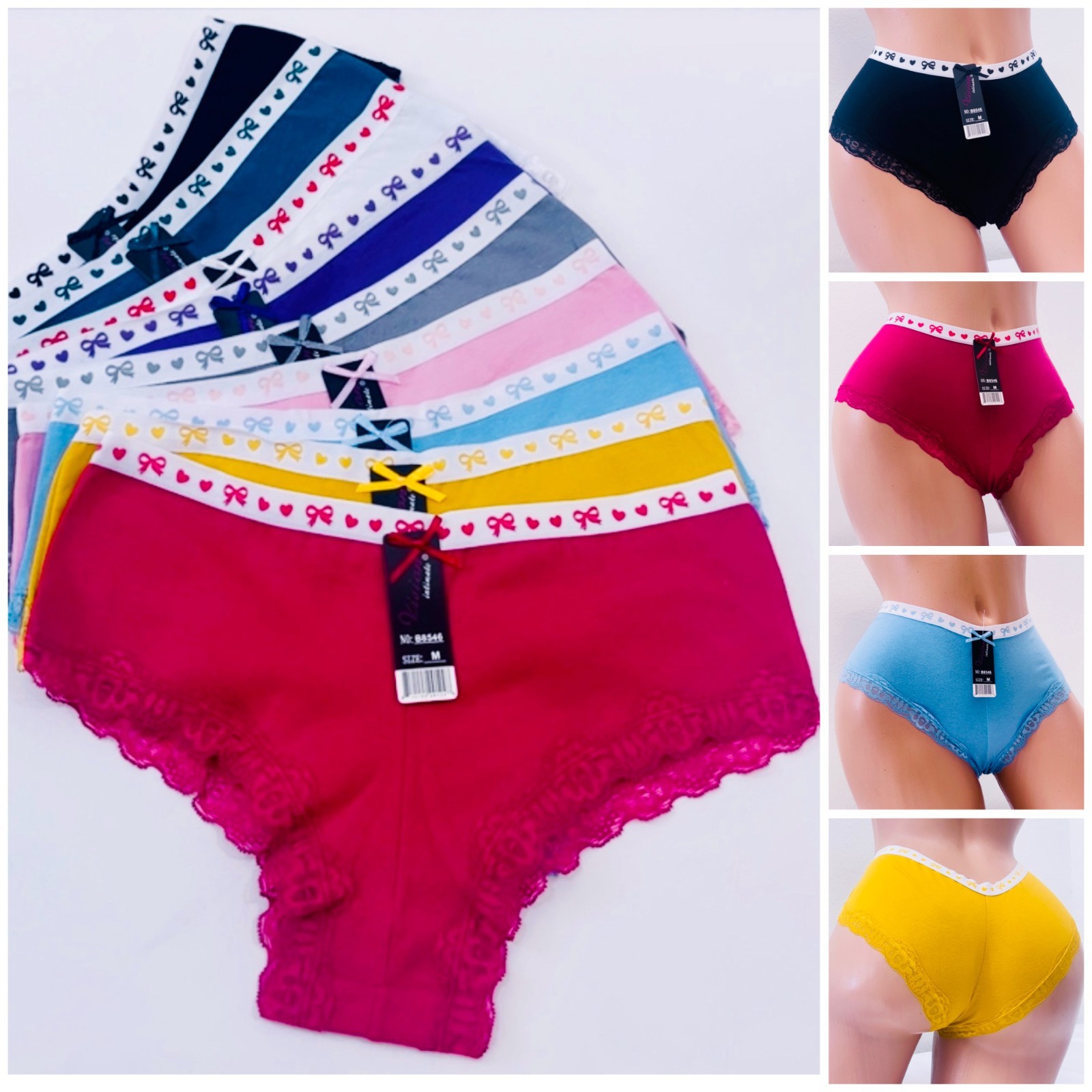 NEW Lot 6 Boyshorts Panties Cotton Underwear Women’s Ladies Girls 8546 Size S-XL