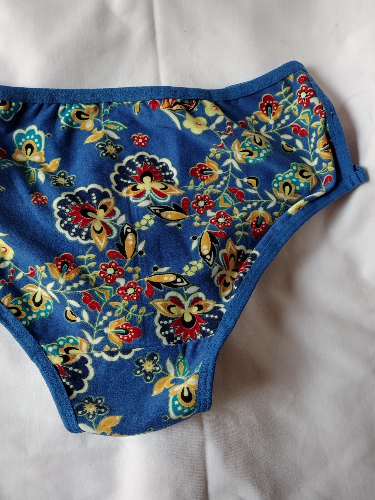 CLOVIA SMALL BLUE FLORAL STRAPPY HIPSTER PANTY COTTON SPANDEX NEW WITH TAGS
