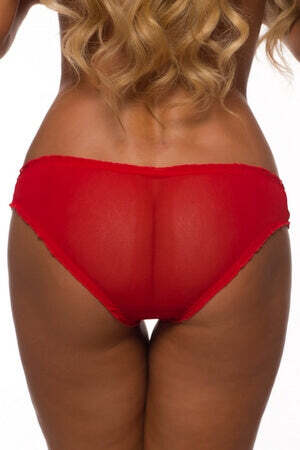 New Red Ruched Rene Ruffle Panty Velvet Kitten