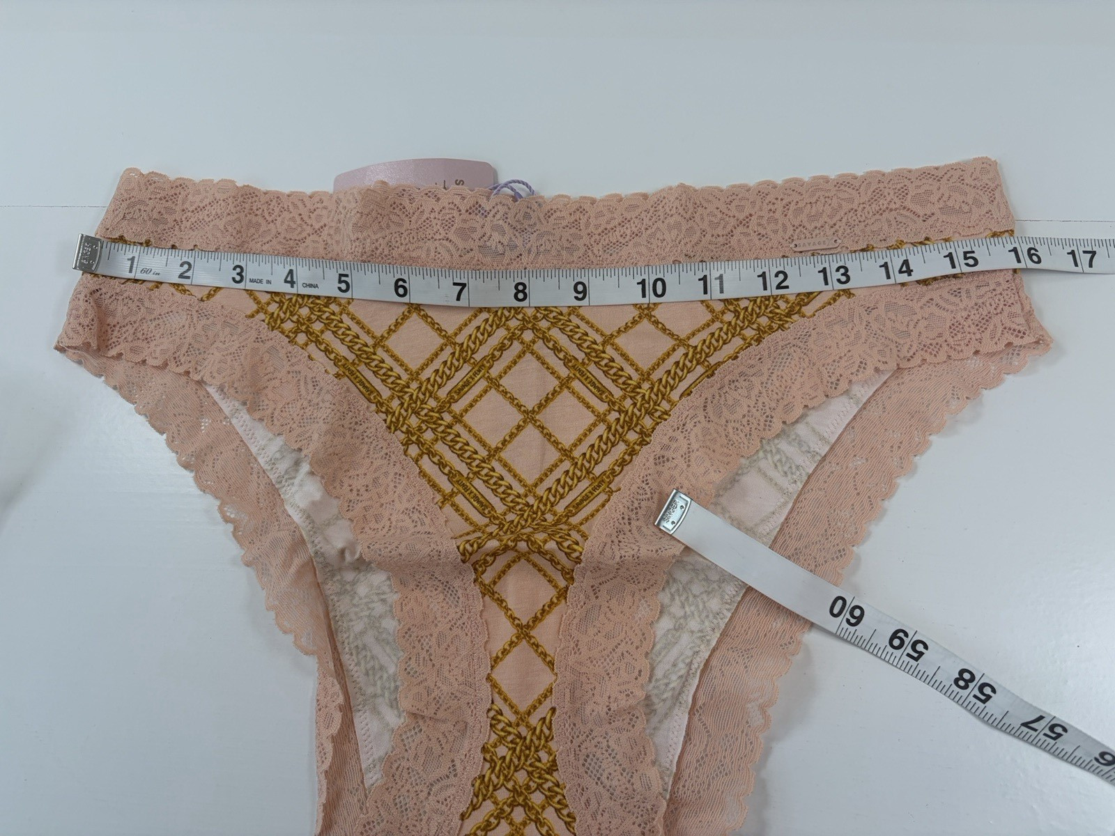 SAVAGE X FENTY Undie Cotton Essentials LaceTrim Cheeky Panty Chain Plaid Size XL