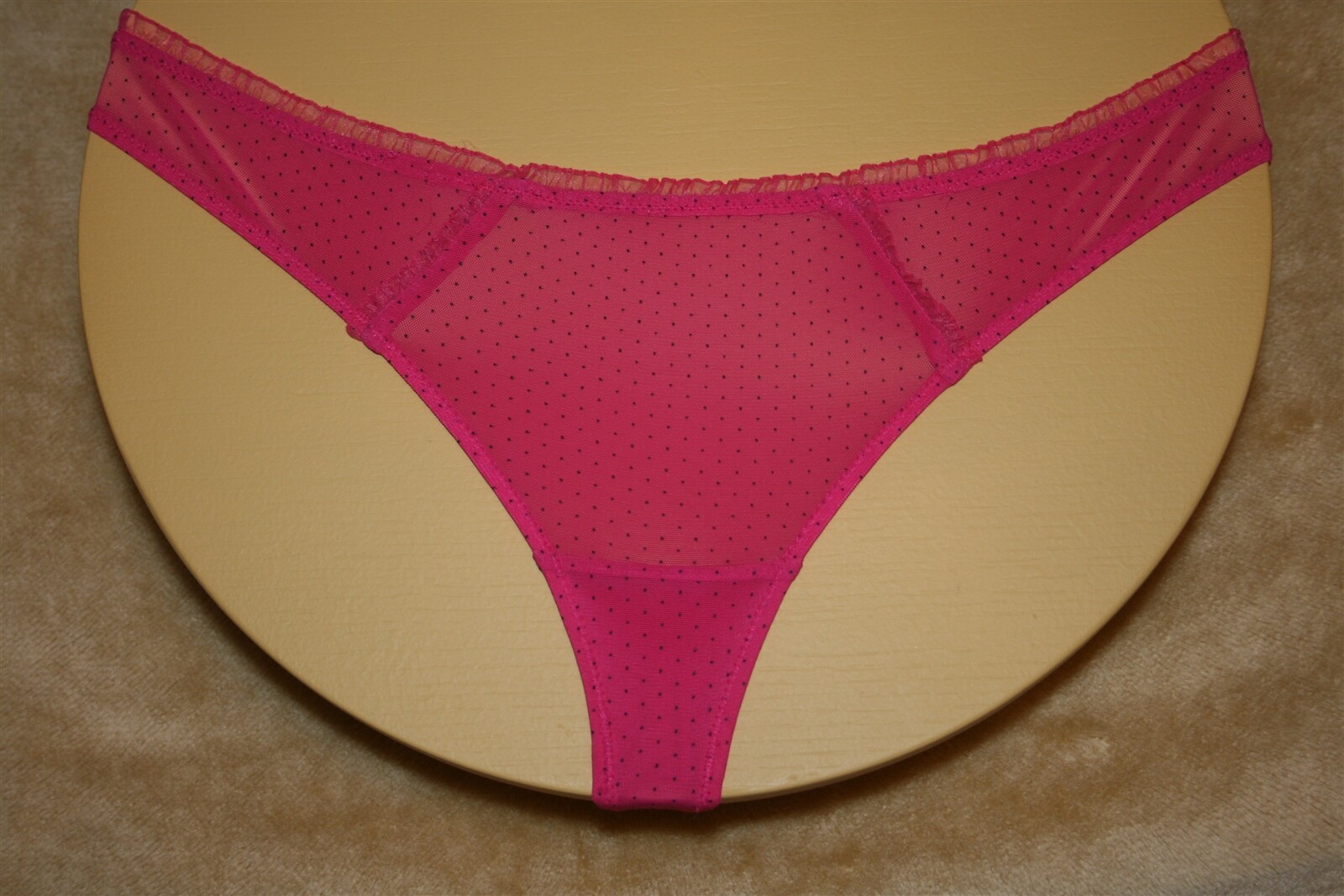 Hot Pink Laced Waistband with Tiny Black Polka Dots All Over – 8/10