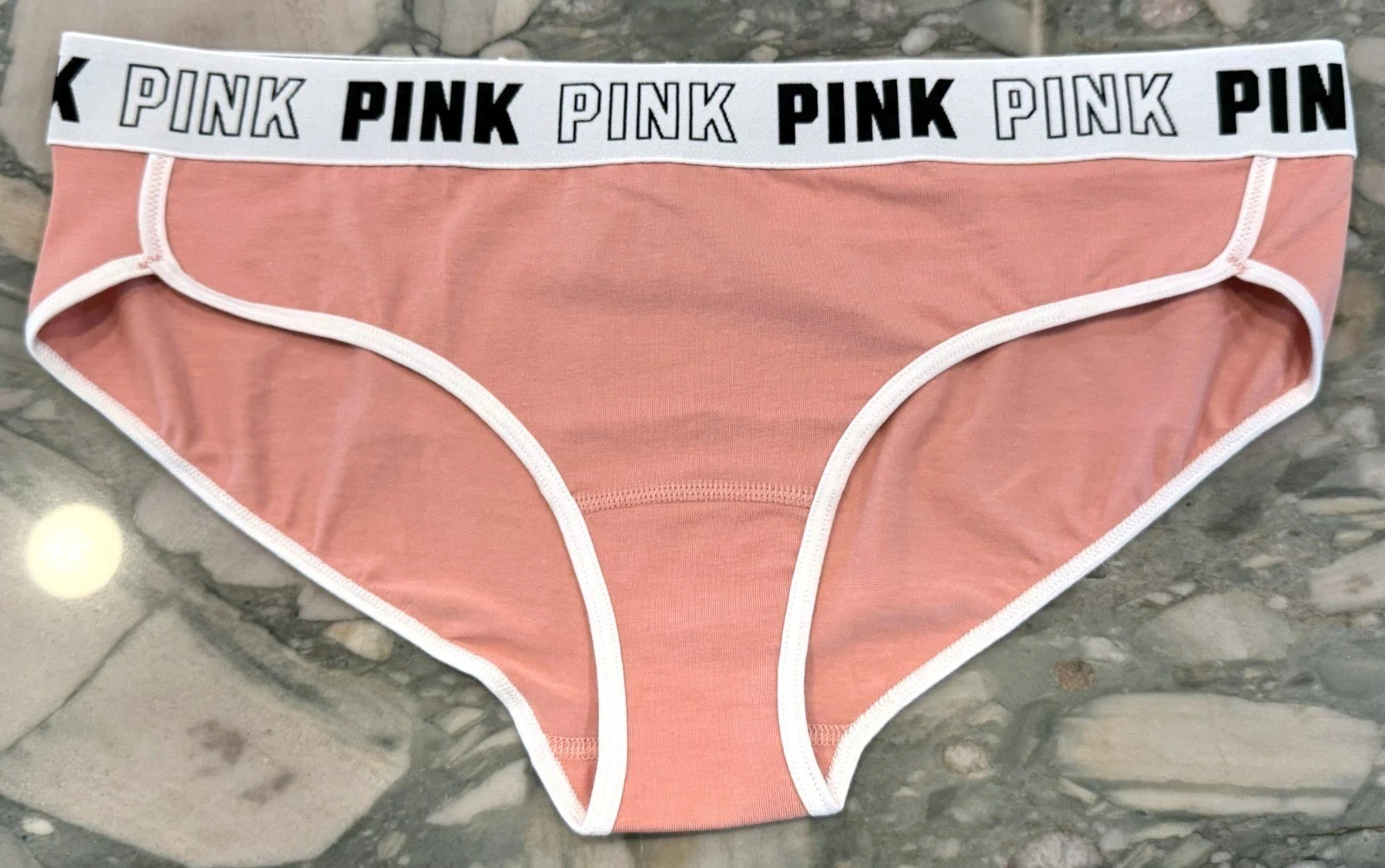 NEW Victoria Secret PINK Cotton BLOCK Logo Hipster Panty – French Rose – XXL