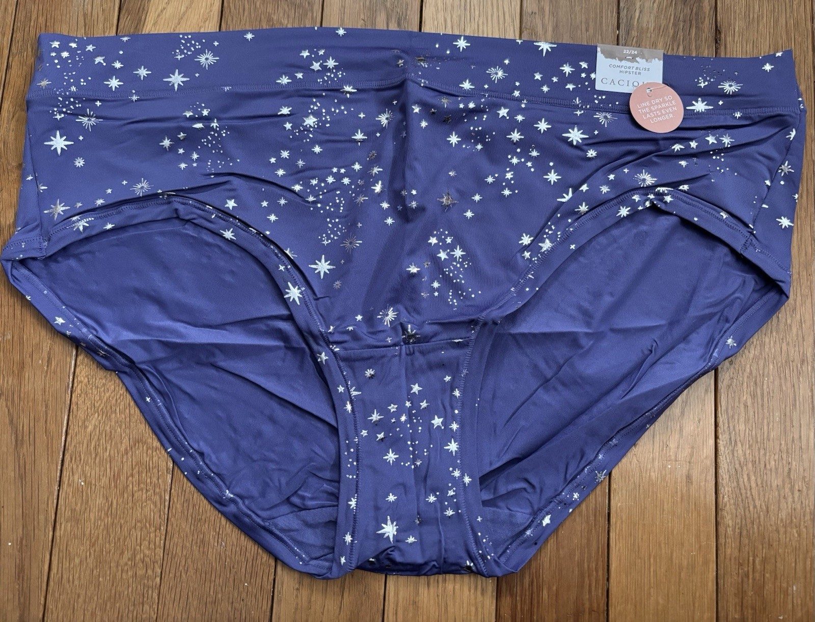 Plus Size 22/24 Lane Bryant Cacique Comfort Bliss Hipster Violet Silver Stars