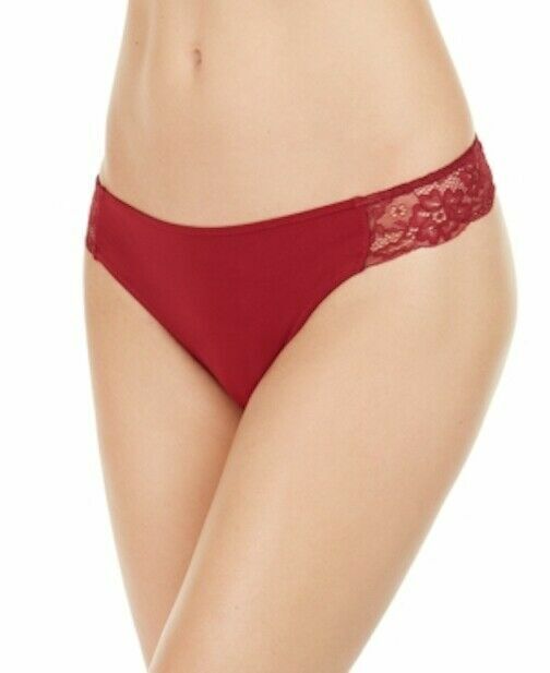 INC Womens Size Large Thong Panties Cherry Pie Red with Lace Trim 100081506